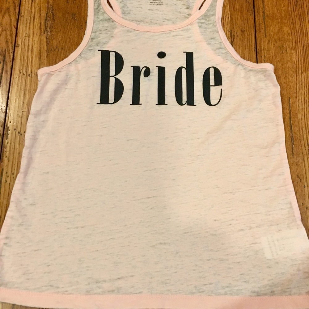 Women’s Stranded Tank  Bride Wedding Small Peach